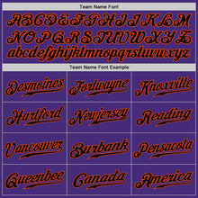 Load image into Gallery viewer, Custom Purple Black-Orange Authentic Baseball Jersey