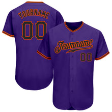 Load image into Gallery viewer, Custom Purple Black-Orange Authentic Baseball Jersey