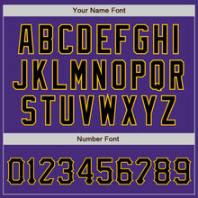 Load image into Gallery viewer, Custom Purple Black-Gold Authentic Baseball Jersey