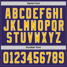 Load image into Gallery viewer, Custom Purple Gold-White Hockey Jersey
