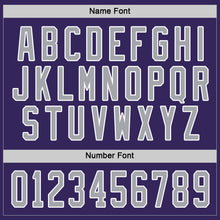 Load image into Gallery viewer, Custom Purple Gray-White Hockey Jersey