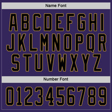 Load image into Gallery viewer, Custom Purple Black-Old Gold Hockey Jersey