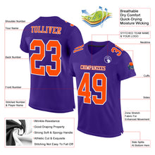 Load image into Gallery viewer, Custom Purple Orange-White Mesh Authentic Football Jersey