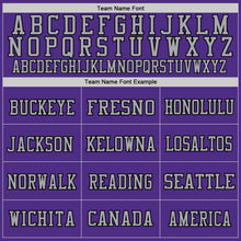 Load image into Gallery viewer, Custom Purple Black-Gray Mesh Authentic Football Jersey
