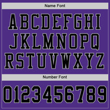 Load image into Gallery viewer, Custom Purple Black-Gray Mesh Authentic Football Jersey