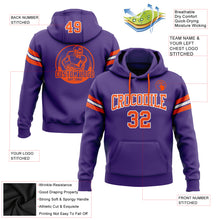 Load image into Gallery viewer, Custom Stitched Purple Orange-White Football Pullover Sweatshirt Hoodie