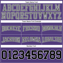 Load image into Gallery viewer, Custom Stitched Purple Black-Gray Football Pullover Sweatshirt Hoodie