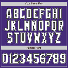 Load image into Gallery viewer, Custom Purple White Black-Gray Authentic Baseball Jersey