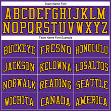 Load image into Gallery viewer, Custom Purple Black-Gold Authentic Throwback Basketball Jersey