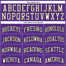 Load image into Gallery viewer, Custom Purple Black-Cream Authentic Throwback Basketball Jersey