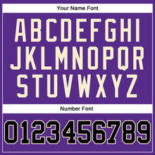 Load image into Gallery viewer, Custom Purple Black-Cream Authentic Throwback Basketball Jersey