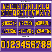 Load image into Gallery viewer, Custom Purple Gold-Black Authentic Throwback Basketball Shorts