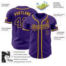 Load image into Gallery viewer, Custom Purple Purple-Gold Authentic Baseball Jersey