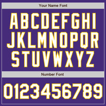 Load image into Gallery viewer, Custom Purple White-Gold Authentic Baseball Jersey