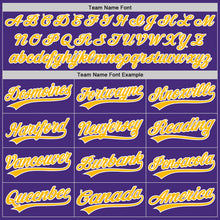 Load image into Gallery viewer, Custom Purple Gold-White Authentic Baseball Jersey