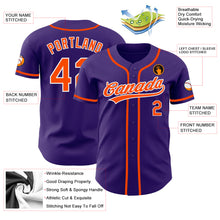 Load image into Gallery viewer, Custom Purple Orange-White Authentic Baseball Jersey