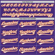 Load image into Gallery viewer, Custom Purple White-Orange Authentic Baseball Jersey