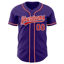 Load image into Gallery viewer, Custom Purple Red-White Authentic Baseball Jersey