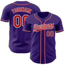 Load image into Gallery viewer, Custom Purple Red-White Authentic Baseball Jersey