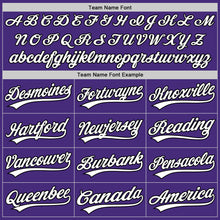 Load image into Gallery viewer, Custom Purple White-Black Authentic Baseball Jersey