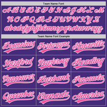 Load image into Gallery viewer, Custom Purple Pink-White Authentic Baseball Jersey