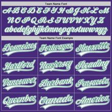 Load image into Gallery viewer, Custom Purple White-Kelly Green Authentic Baseball Jersey