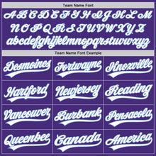 Load image into Gallery viewer, Custom Purple White-Light Blue Authentic Baseball Jersey