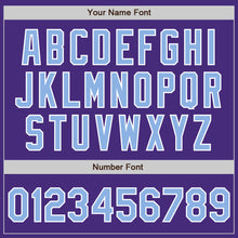 Load image into Gallery viewer, Custom Purple Light Blue-White Authentic Baseball Jersey
