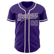 Load image into Gallery viewer, Custom Purple Purple-Cream Authentic Baseball Jersey