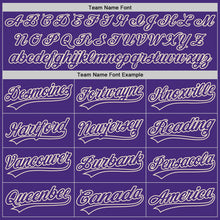 Load image into Gallery viewer, Custom Purple Purple-Cream Authentic Baseball Jersey
