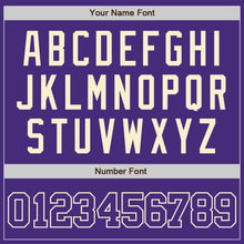 Load image into Gallery viewer, Custom Purple Purple-Cream Authentic Baseball Jersey