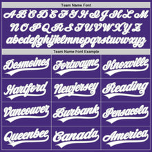 Load image into Gallery viewer, Custom Purple White-Gray Authentic Baseball Jersey