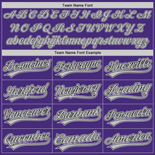 Load image into Gallery viewer, Custom Purple Gray-Black Authentic Baseball Jersey