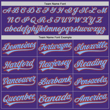 Load image into Gallery viewer, Custom Purple Orange-Light Blue Authentic Baseball Jersey