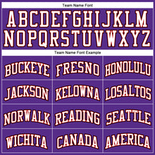 Load image into Gallery viewer, Custom Purple White Red-Black Authentic Throwback Basketball Jersey