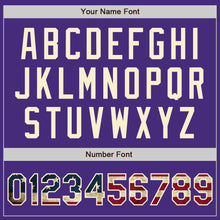 Load image into Gallery viewer, Custom Purple Vintage USA Flag-Cream Authentic Baseball Jersey