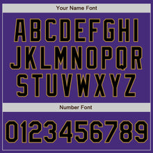 Load image into Gallery viewer, Custom Purple Black Pinstripe Black-Old Gold Authentic Baseball Jersey