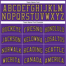 Load image into Gallery viewer, Custom Purple Black Pinstripe Black-Old Gold Authentic Basketball Jersey