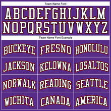 Load image into Gallery viewer, Custom Purple Black Pinstripe White-Red Authentic Basketball Jersey