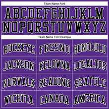 Load image into Gallery viewer, Custom Purple Black Pinstripe Black-White Authentic Basketball Jersey