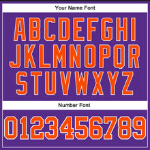 Load image into Gallery viewer, Custom Purple White Pinstripe Orange Authentic Basketball Jersey