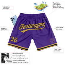 Load image into Gallery viewer, Custom Purple Old Gold-Black Authentic Throwback Basketball Shorts