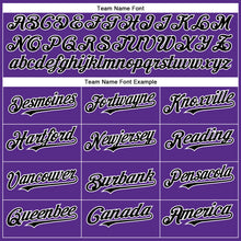Load image into Gallery viewer, Custom Purple Black-Gold Authentic Baseball Jersey