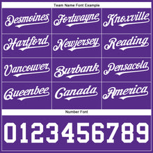 Load image into Gallery viewer, Custom Purple White Authentic Baseball Jersey