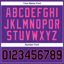 Load image into Gallery viewer, Custom Purple Black Pinstripe Pink Authentic Baseball Jersey
