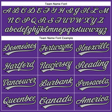 Load image into Gallery viewer, Custom Purple Black Pinstripe Gray Authentic Baseball Jersey