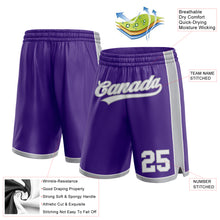 Load image into Gallery viewer, Custom Purple White-Gray Authentic Basketball Shorts