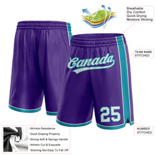 Load image into Gallery viewer, Custom Purple White-Teal Authentic Basketball Shorts