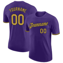 Load image into Gallery viewer, Custom Purple Old Gold-Black Performance T-Shirt