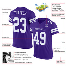 Load image into Gallery viewer, Custom Purple White Mesh Authentic Football Jersey
